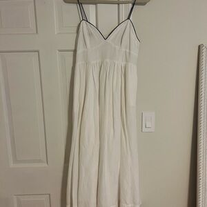 Anthropologie Maeve White Dress with Navy Accents